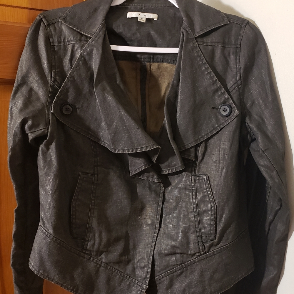 Cabi Women's 100% Linen Big Snap Jacket